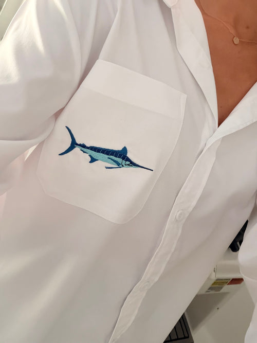 Blue Marlin Cover up-White