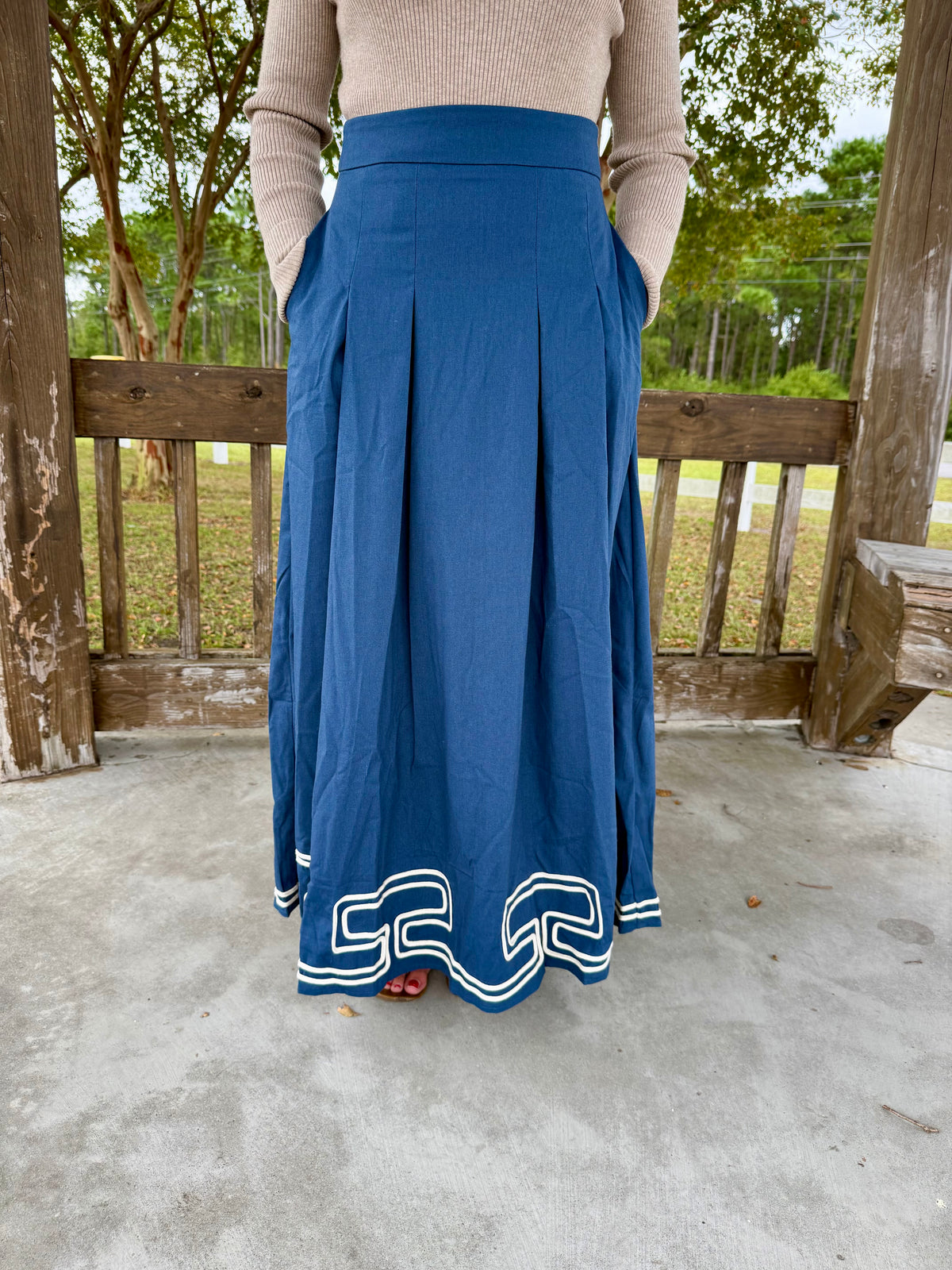 Blue Harvest Maxi Skirt-Navy