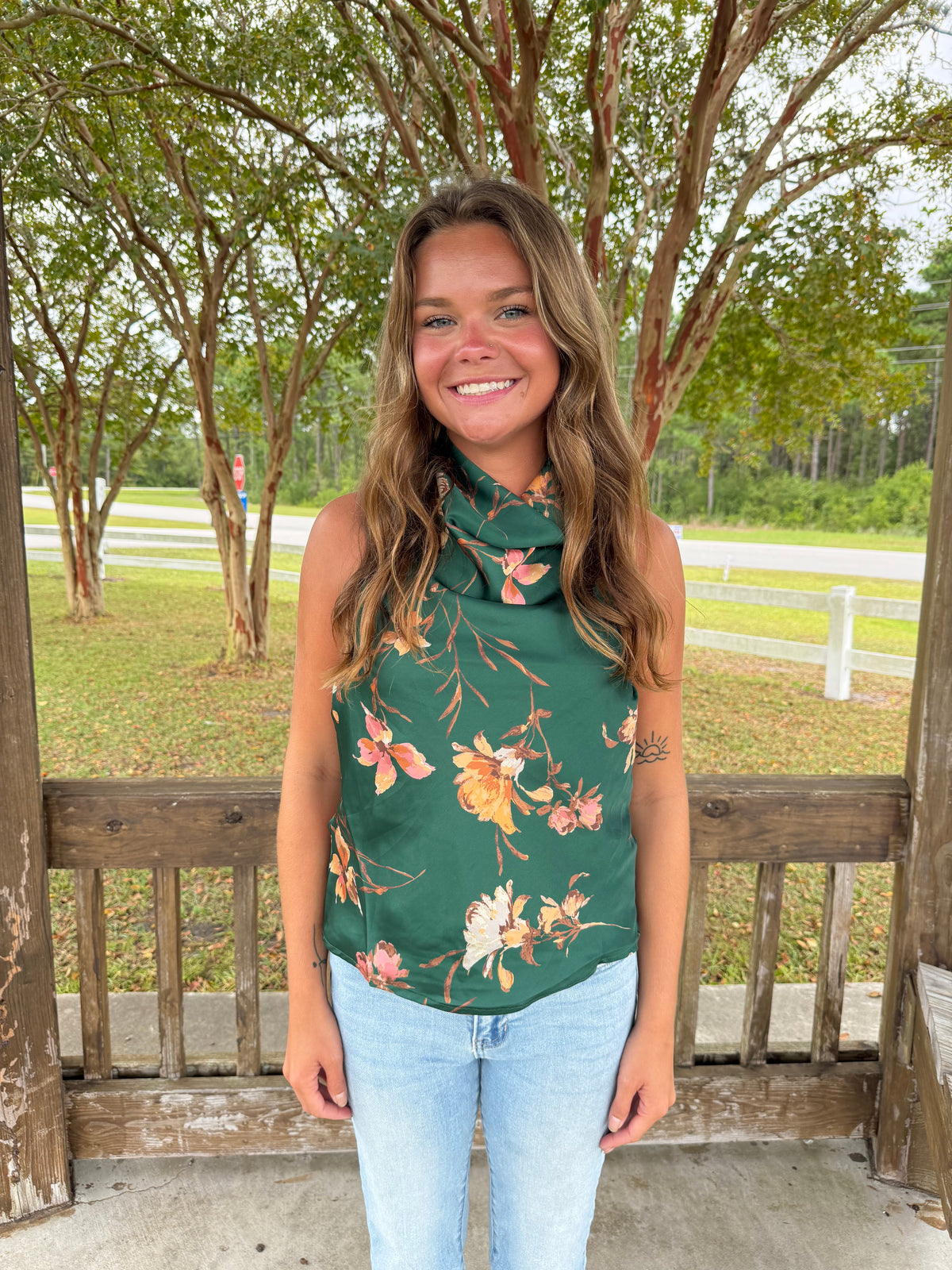 The Evergreen Bloom Top- Green
