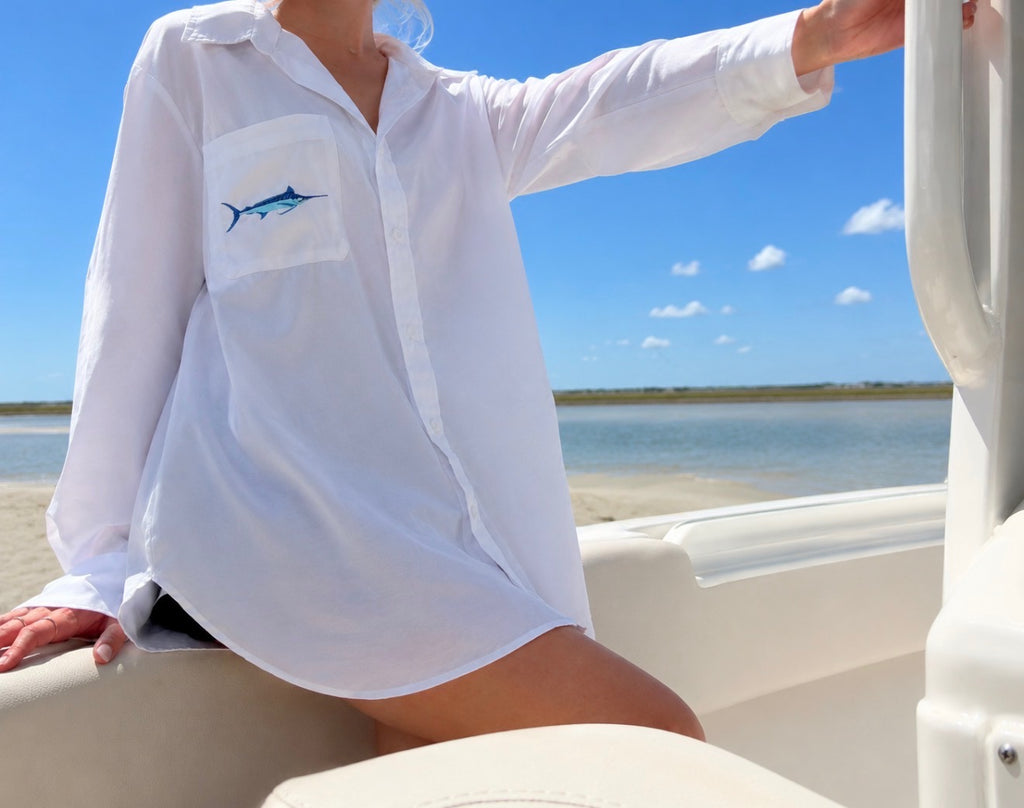 Blue Marlin Cover up-White