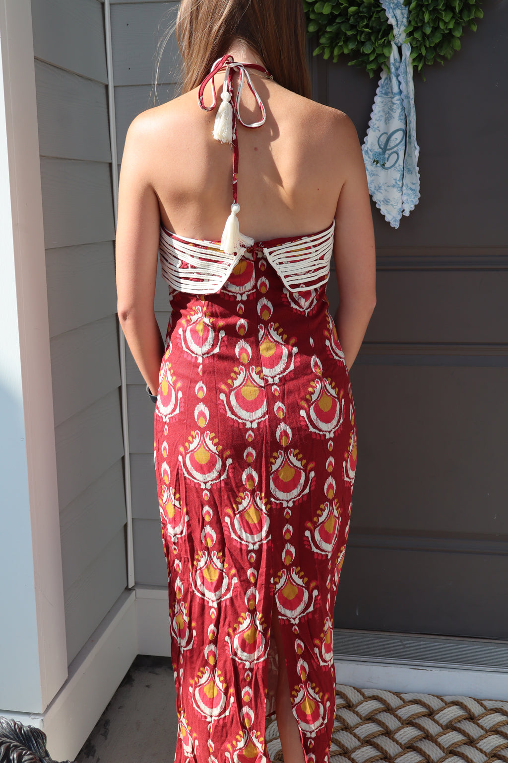 Mary Dress-burgundy