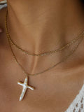Cross Necklace-Pearl