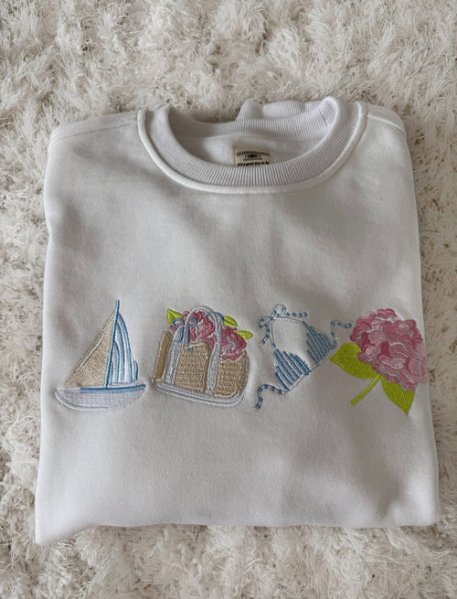 Cape Cod Summer Sweatshirt-White