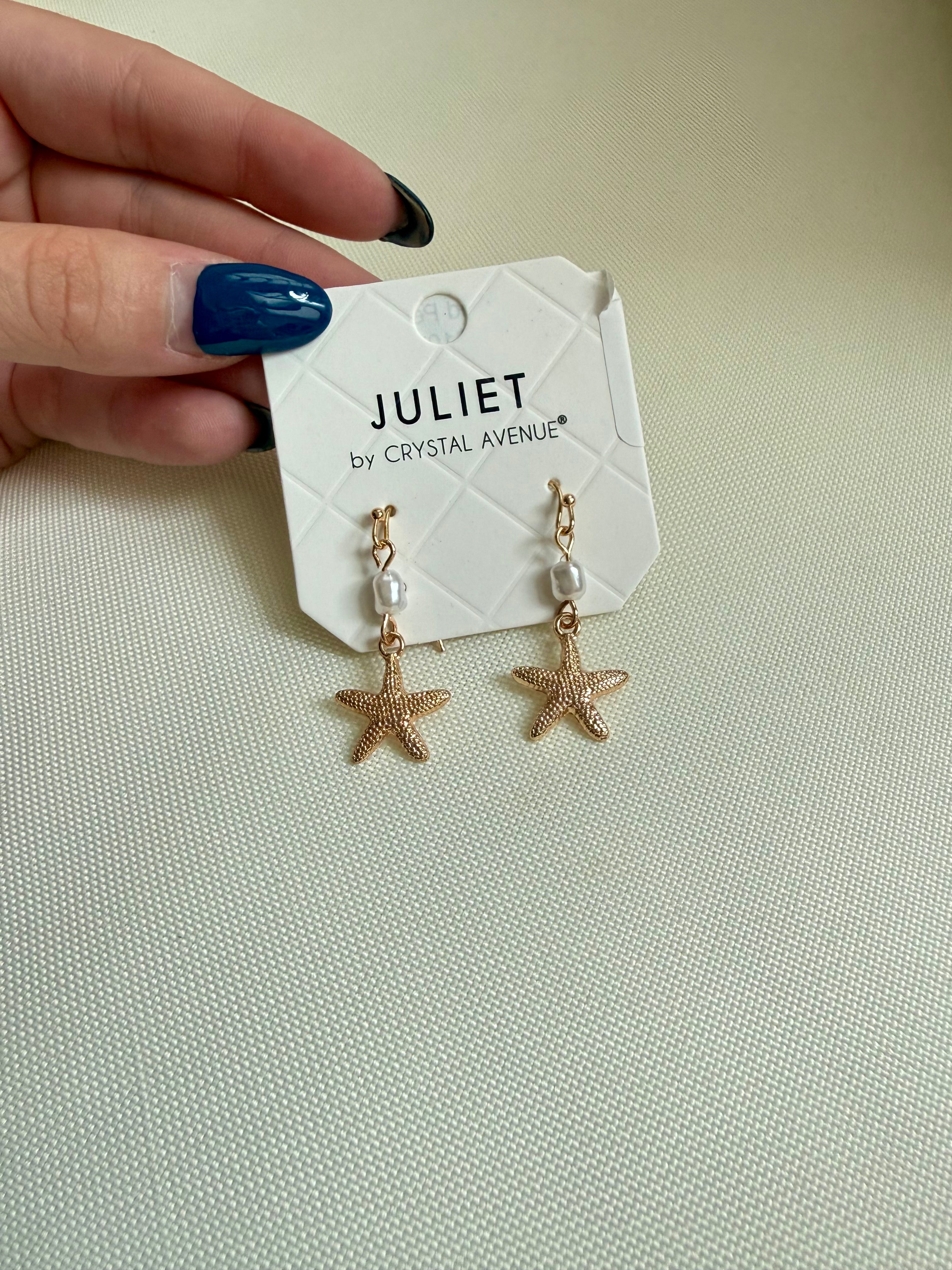 Starfish and Pearl Earrrings