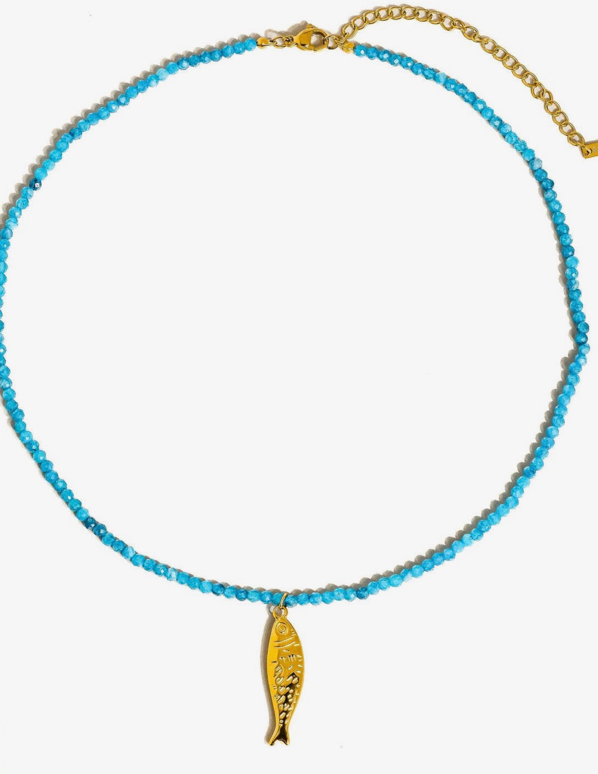 Gold fish necklace-Blue