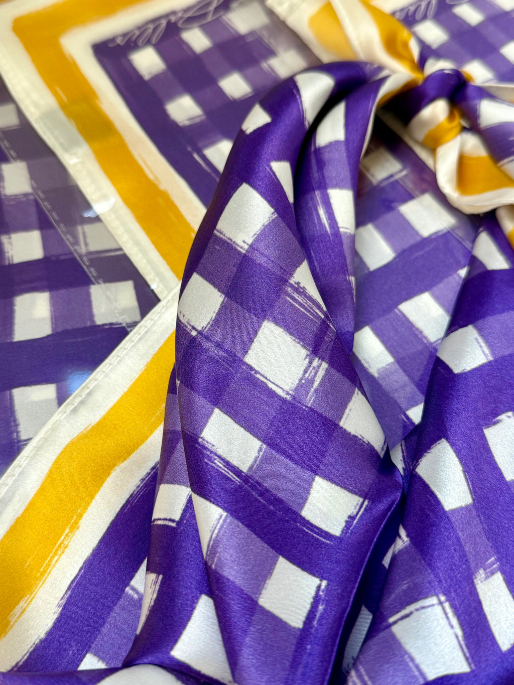 Scarf Necklace-Purple and Gold