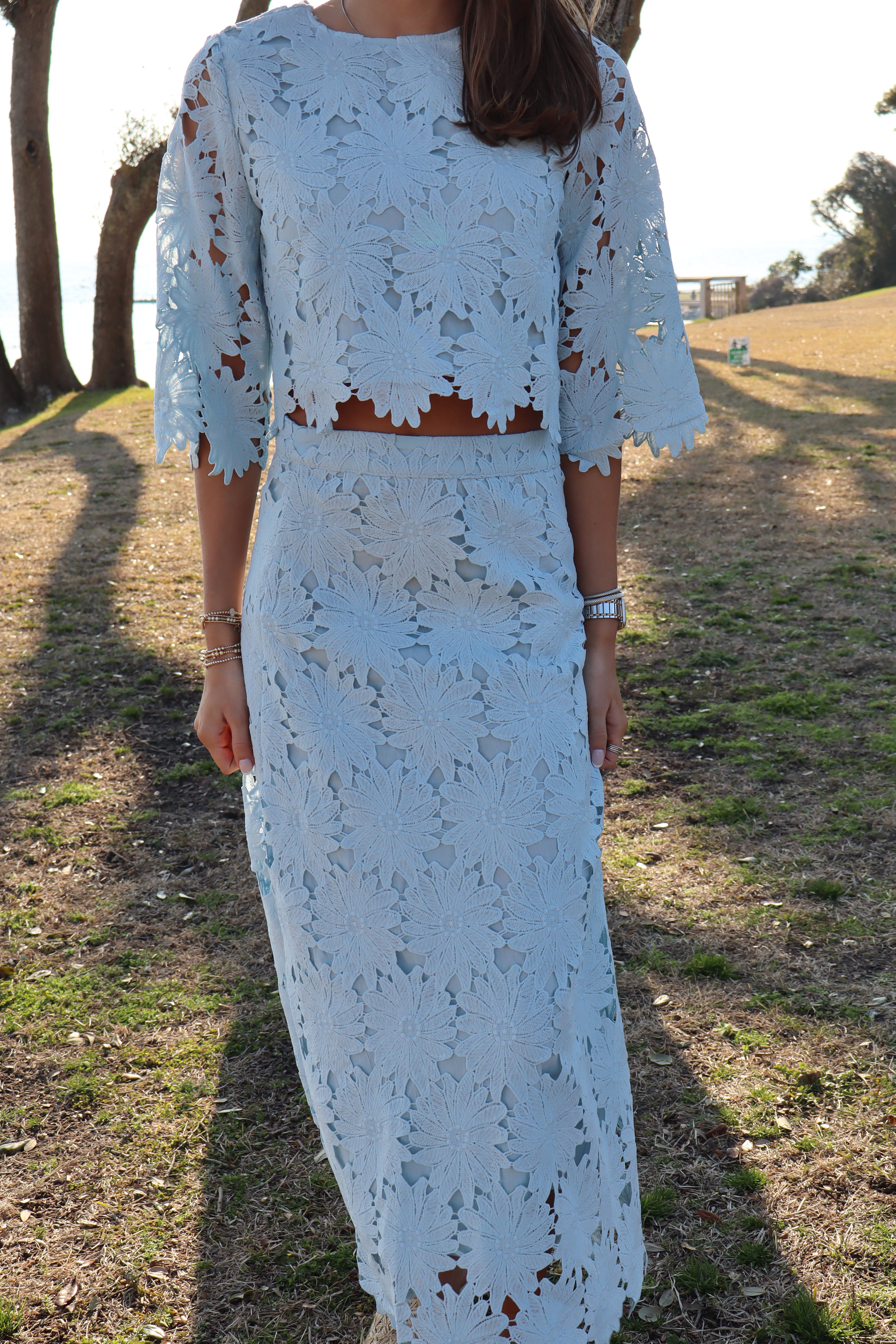 Something Blue Floral Lace Set- Baby Blue
