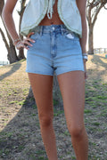 Julies Classic Hem Short-Light Denim