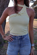 Lemon Meringue Scarf Top-Light Yellow