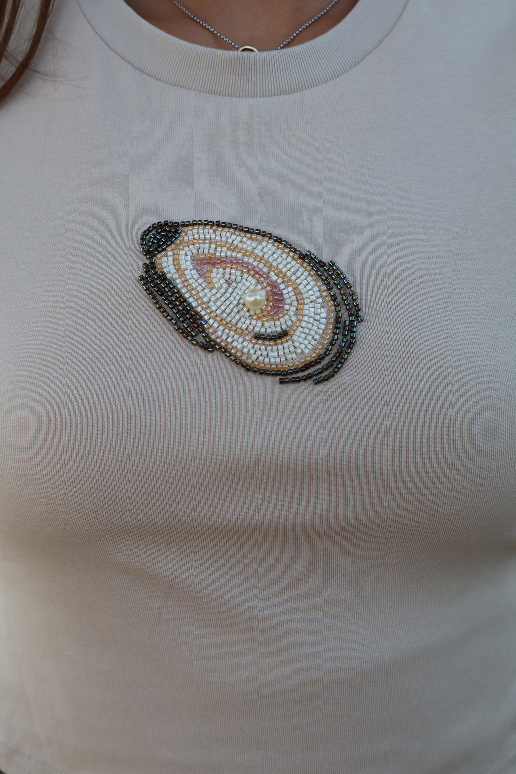 Oyster Baby Tee-Oat