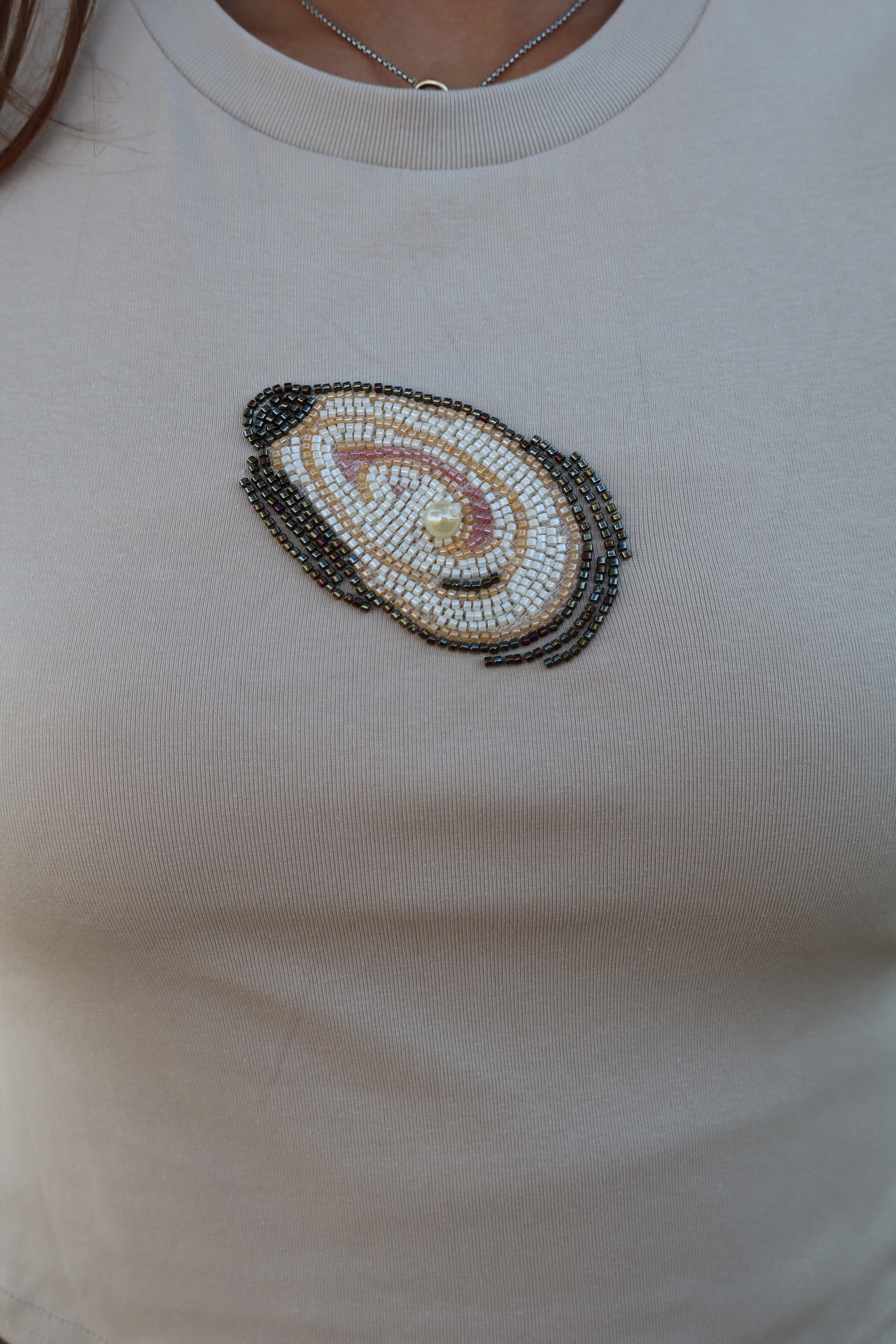 Oyster Baby Tee-Oat