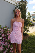 Petal Lace MIni Dress- Pink