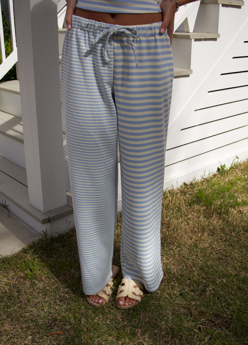 Shoreline Lounge Pants-Light Blue Stripe