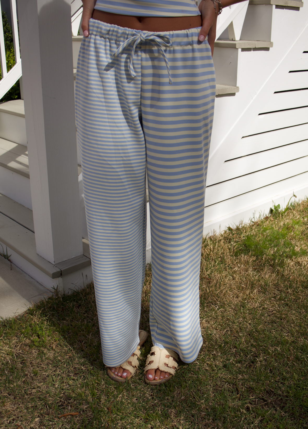 Shoreline Lounge Pants-Light Blue Stripe