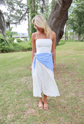 Blue Harbor Wrap Midi Dress-White