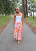 Rose Garden Midi Skirt-Pink
