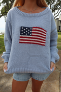 Party In The USA Sweater-Baby Blue