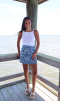 Daydream Garden Mini Skirt-Blue