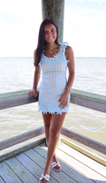 Macy Flower Knitted Dress-Blue