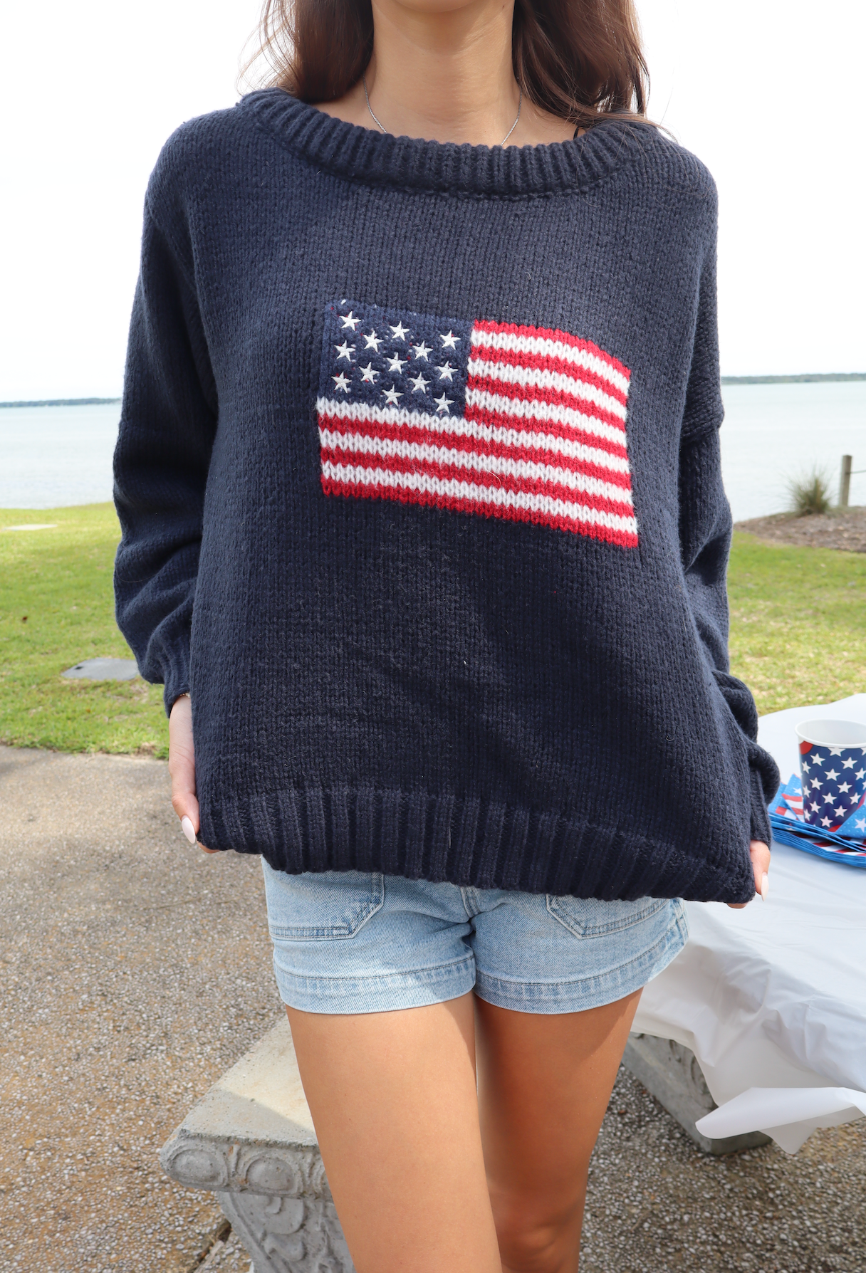 Party In The USA Sweater-Navy